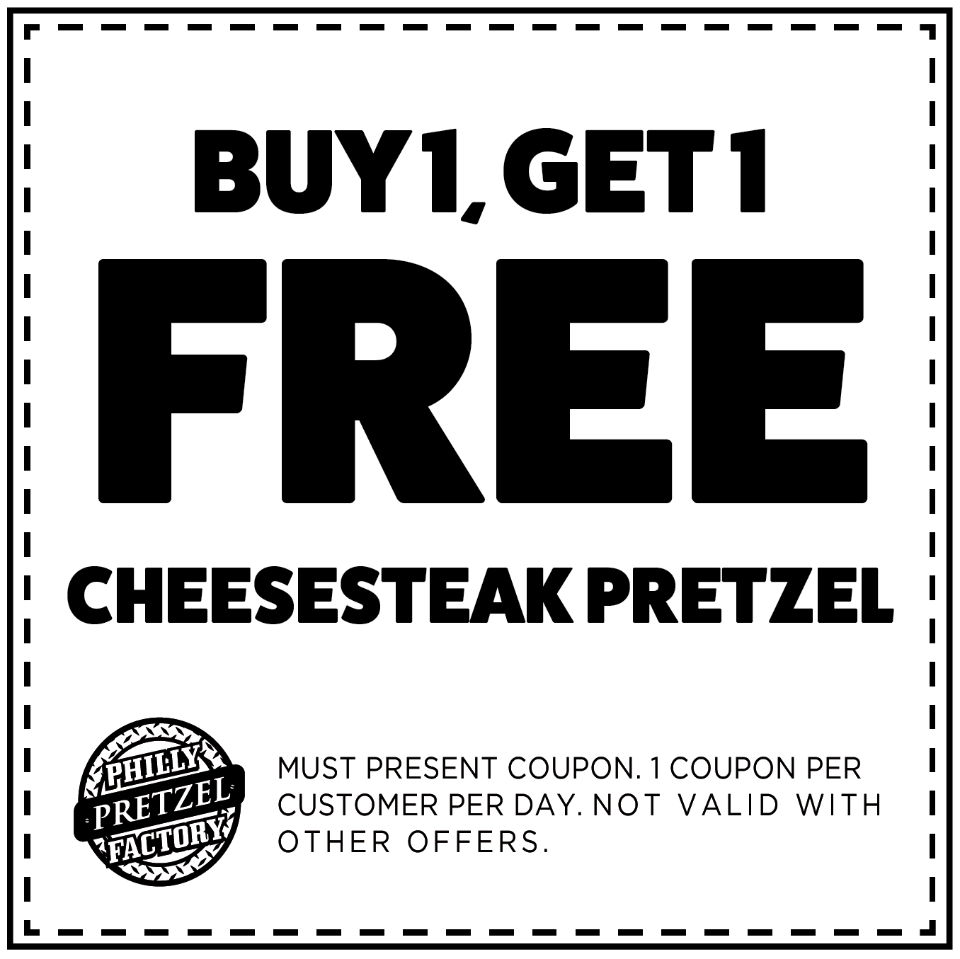 Buy 1, Get 1 Free Cheesesteak Pretzel
