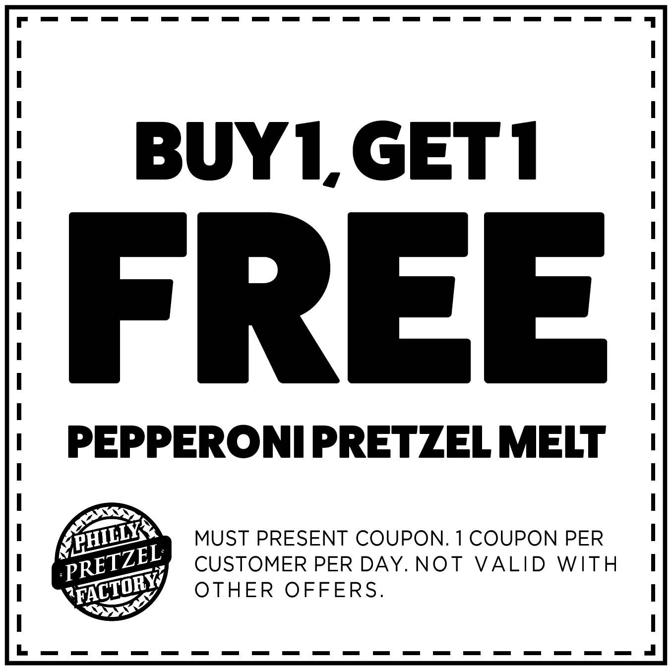 Buy 1, Get 1 Free Pepperoni Pretzel Melt