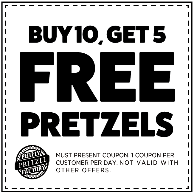 Buy 10 Pretzels Get 5 Free