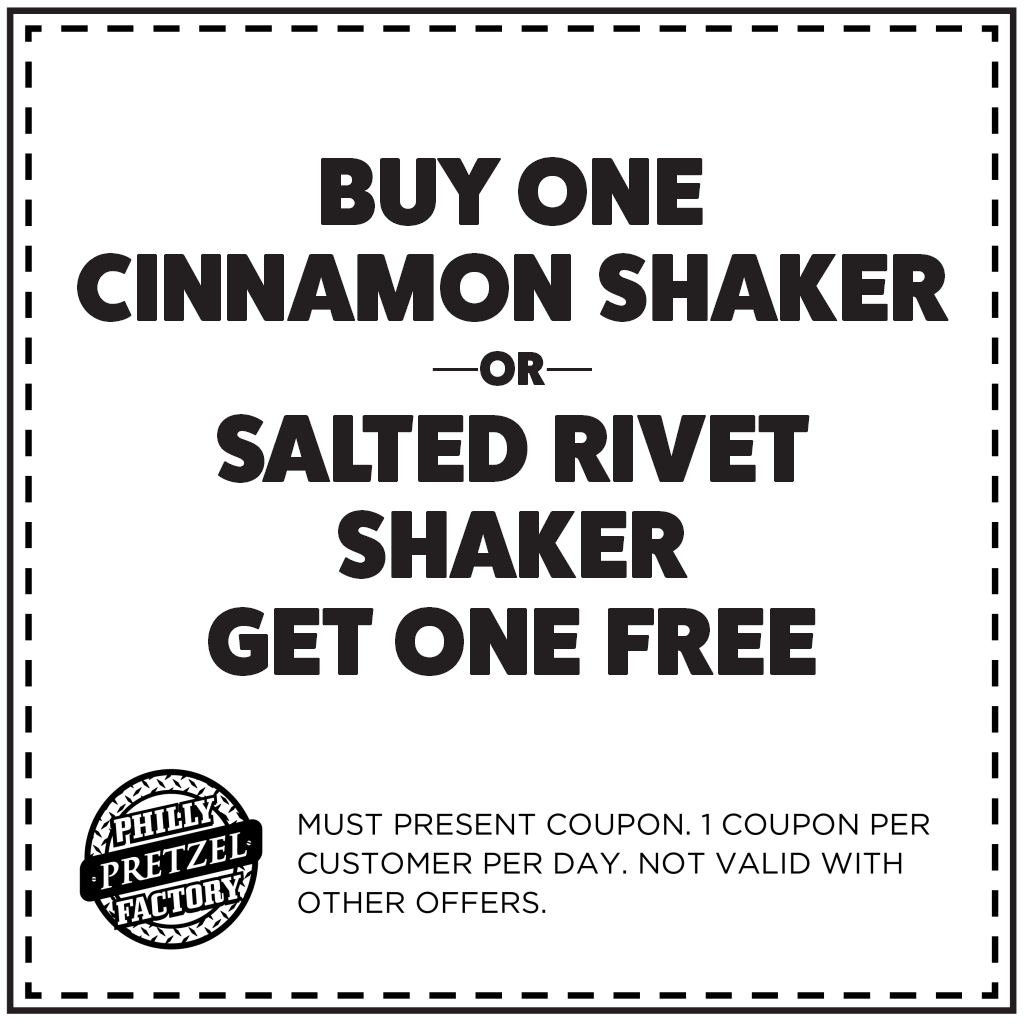 Buy 1 Cinnamon Shaker or Salted Rivet Shaker, Get 1 Free